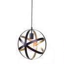 Orbit 1-Light Black and Gold Globe Mini Pendant Hanging Light, Kitchen Pendant Lighting - 1006314561