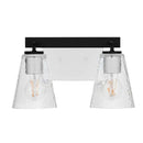Westbrook 2-Light Matte Black Modern Bathroom Vanity Light with Chrome Accents - 1006316485