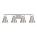 Insdale 4-Light Brushed Nickel Modern Industrial Bathroom Vanity Light - 1006317708