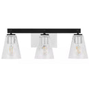Westbrook 3-Light Matte Black Modern Bathroom Vanity Light with Chrome Accents - 1006317726