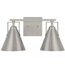 Insdale 2-Light Brushed Nickel Modern Industrial Bathroom Vanity Light - 1006317745