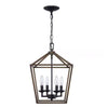 Home Decorators Collection 46201 FW-BK Lámpara de Araña Rústica 4 Luces Negro/Madera | MiOfertas