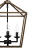 Home Decorators Collection 46201 FW-BK Lámpara de Araña Rústica 4 Luces Negro/Madera | MiOfertas