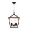 Home Decorators Collection 46201 FW-BK Lámpara de Araña Rústica 4 Luces Negro/Madera | MiOfertas