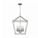 Weyburn 6-Light Brushed Nickel Farmhouse Chandelier Light Fixture with Caged Metal Shade - 1006324083