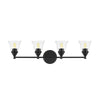 Hampton Bay HB3678-43 32.5" Lámpara de Tocador Negra Mate con 4 Luces | MiOfertas