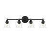 Hampton Bay HB3678-43 32.5" Lámpara de Tocador Negra Mate con 4 Luces | MiOfertas