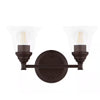 Hampton Bay HB3676-34 14.25" Lámpara de Tocador Bronce Aceitado con Pantallas de Cristal | MiOfertas