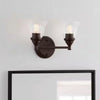 Hampton Bay HB3676-34 14.25" Lámpara de Tocador Bronce Aceitado con Pantallas de Cristal | MiOfertas