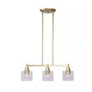 Oron 3-Light Gold Linear Island Pendant Hanging Light, Kitchen Lighting with Clear Glass Shades - 1006325750