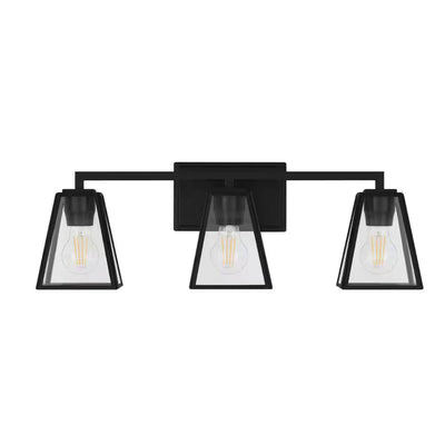 Home Decorators Collection 1029HDCMBDI 24" Lámpara de Tocador Negra Mate 3 Luces