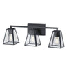 Home Decorators Collection 1029HDCMBDI 24" Lámpara de Tocador Negra Mate 3 Luces