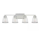 Brooke Park 33.5 in. 4-Light Polished Nickel Industrial Bathroom Vanity Light with Clear Glass Shades - 1006326158