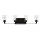 Walsh 34 in. 4-Light Black Coastal Bathroom Vanity Light with Clear Glass Shades - 1006326234