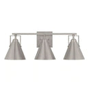 Insdale 3-Light Brushed Nickel Modern Industrial Bathroom Vanity Light - 1006326754