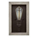 Palermo Grove 5-1/4 in. Black  with Rustic Bleached Oak Accents Coastal Indoor Wall Sconce for Dining and Bath - 1006326755