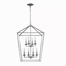 Weyburn 8-Light Brushed Nickel Farmhouse Chandelier Light Fixture with Caged Metal Shade - 1006326789