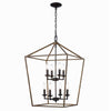 Home Decorators Collection 86201 FW-BK Lámpara Araña Weyburn 8 Luces Negro/Madera | MiOfertas