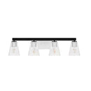 Westbrook 4-Light Matte Black Modern Bathroom Vanity Light with Chrome Accents - 1006326793