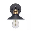 Glenhurst 1-Light Black and Brass Industrial Farmhouse Indoor Wall Sconce Light Fixture with Metal Shade - 1006326831