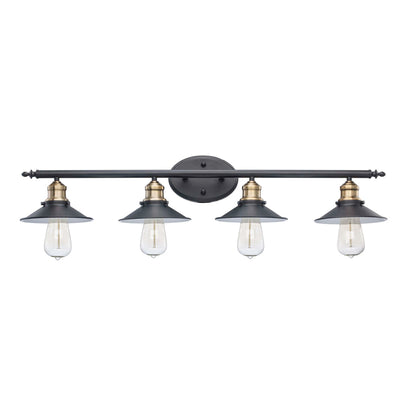 Hampton Bay 20514 BK-BR 34" Lámpara Tocador Industrial Farmhouse Negro/Latón | MiOfertas