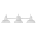 Elmcroft 29 in. 3-Light Designer White Farmhouse Vanity with Metal Shades - 1006330352