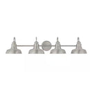 Elmcroft 38 in. 4-Light Brushed Nickel Farmhouse Vanity with Metal Shades - 1006330555