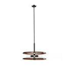 Rockland 60-Watt 4-Light Matte Black Pendant with Painted Wood Accent Shade - 1006330962