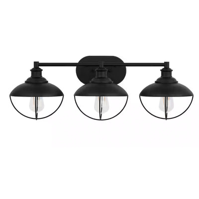 Hampton Bay DSHD19575V 28.5" Lámpara de Tocador 3 Luces Negro Mate | MiOfertas