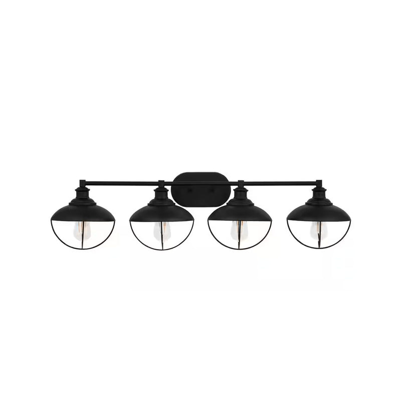 Reynolds Park 38.5 in. 4-Light Matte Black Bathroom Vanity Light - 1006331041