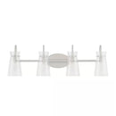 Vinton Place 31 in. 4-Light Brushed Nickel Bathroom Vanity Light with Clear Glass Shades - 1006347356