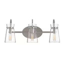 Vinton Place 22 in. 3-Light Brushed Nickel Bathroom Vanity Light with Clear Glass Shades - 1006347360
