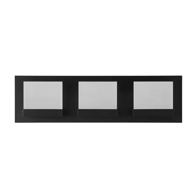 Alberson 18.1 in. W 3-Light Matte Black with Frosted Acrylic Integrated LED Vanity Light Bar - 1006354974