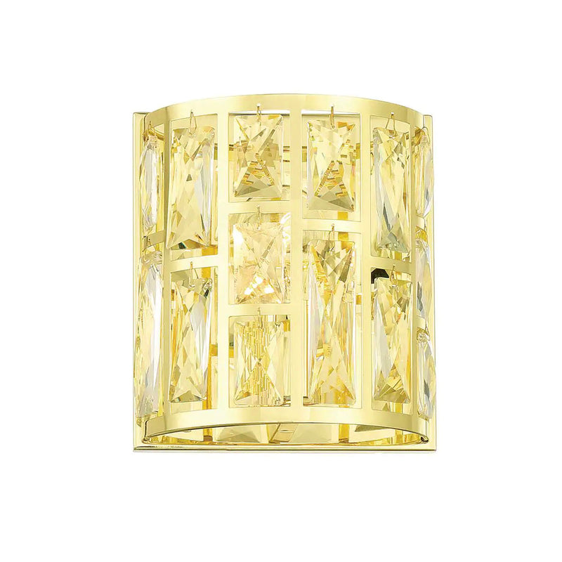 Kristella 1-Light Soft Gold Clear Glass Sconce - 1006354992