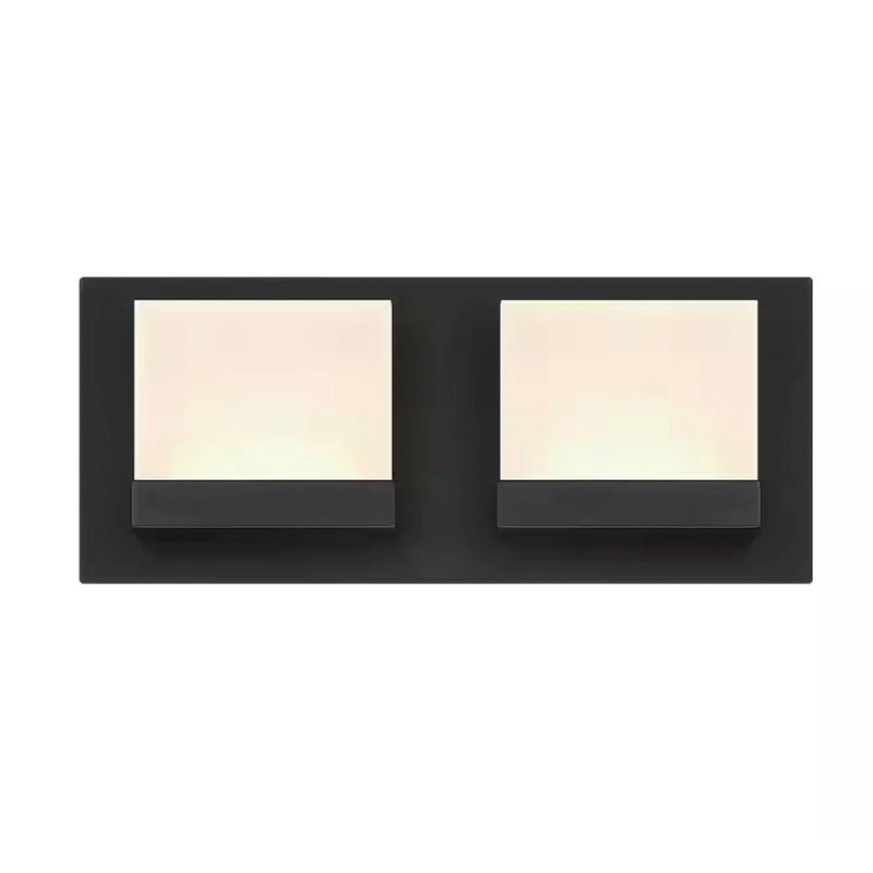 Alberson 12.2 in. W 2-Light Matte Black Integrated LED Bathroom Vanity Light Bar - 1006354997