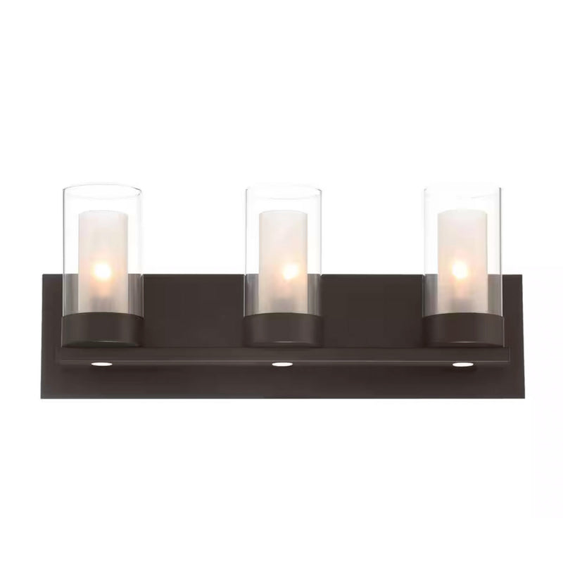 Samantha 19.5 in. W 3-Light Matte Black Mounting Deck LED Integrated Bathroom Vanity Light Bar - 1006355001