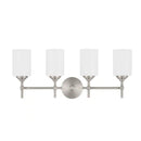 Ayelen 4-Light Brushed Nickel Modern Bathroom Vanity Light with Opal White Glass - 1006355011