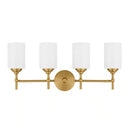 Ayelen 4-Light Matte Brass Modern Bathroom Vanity Light with Opal White Glass - 1006355829