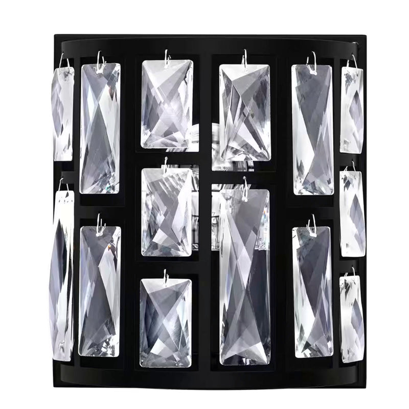 Kristella 1-Light Matte Black Clear Glass Indoor Wall Sconce - 1006356385
