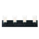 Samantha 4-Light Black Mounting Deck LED Integrated Bathroom Vanity Light Bar - 1006356455