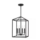 Perryton Small 12.25 in. 4-Light Smooth Midnight Matte Black Modern Transitional Candlestick Hanging Pendant - 1006359939