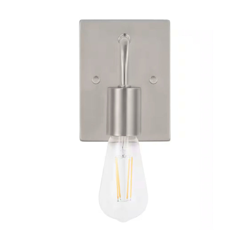 Northvale 4.4 in. 1-Light Brushed Nickel Industrial Bathroom Vanity Light - 1006360096