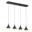 Glitzer 24-Watt 4 Light Black Modern Integrated LED Pendant Light Fixture for Dining Room or Kitchen - 1006360136