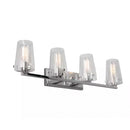 Creek Crossing 33.75 in. 4-Light Chrome Industrial Bathroom Vanity Light with Clear Glass Shades - 1006367831