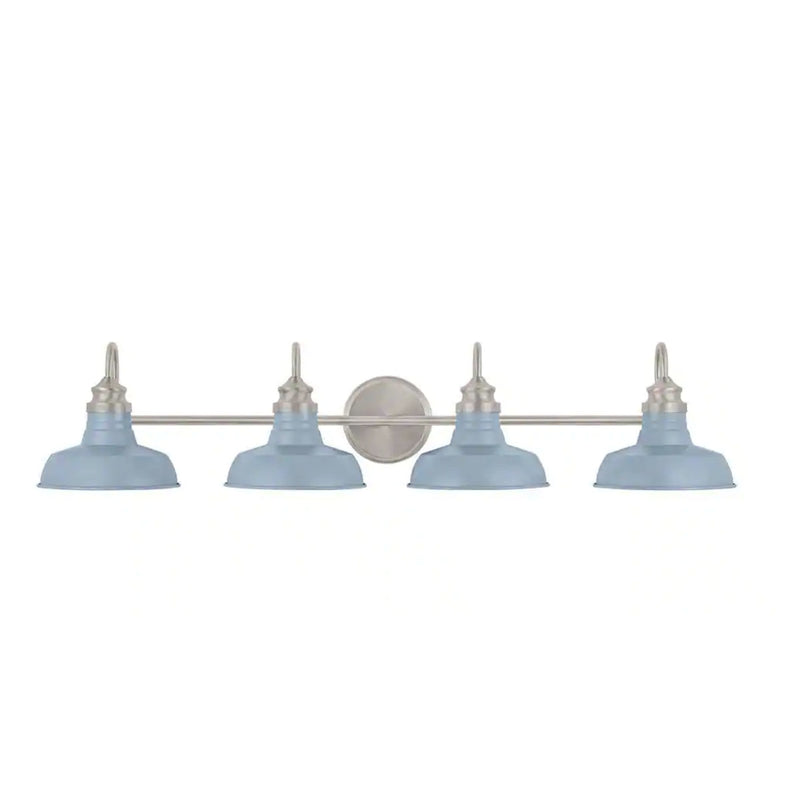 Hampton Bay Elmcroft 38" 4-Luces Luz de Tocador Rustico Niquel Cepillado Azul Pizarra HB3674-339