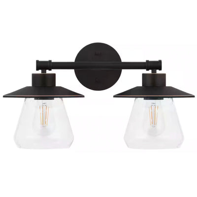 Hampton Bay 65166 18.9" Lámpara de Tocador Rústica 2 Luces Bronce Aceitado | MiOfertas
