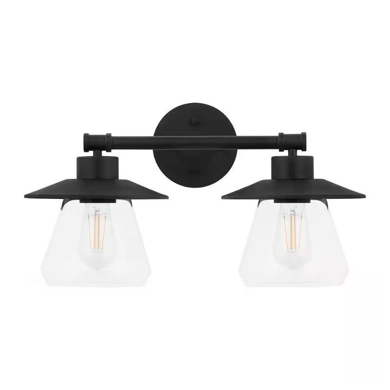 Northmoore 18 in 2-Light Black Farmhouse Bathroom Vanity Light - 1006493222