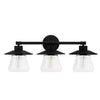 Hampton Bay 65173 26" Lámpara de Tocador Negra Estilo Granja 3 Luces | MiOfertas