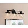 Hampton Bay 65173 26" Lámpara de Tocador Negra Estilo Granja 3 Luces | MiOfertas