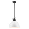 Home Decorators Collection 20190724117WHBK 13" Lámpara Colgante Estilo Granja Blanco y Negro | 20190 | MiOfertas